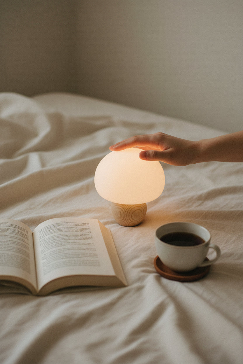 Wooden Mushroom Lamp