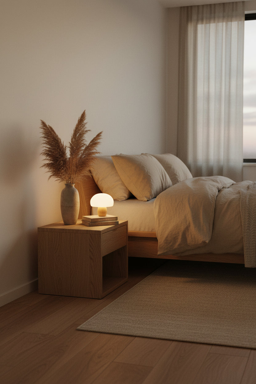 Wooden Mushroom Lamp