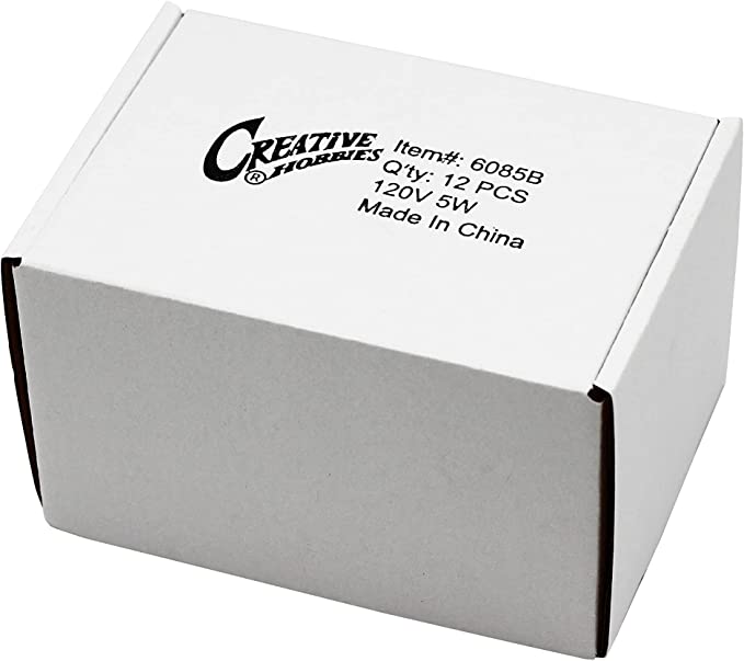 Light Bulbs for Electric Candles, Chandeliers & More ~5 Watt,  120 volt, Clear Steady Burning  ~ 12 Pieces