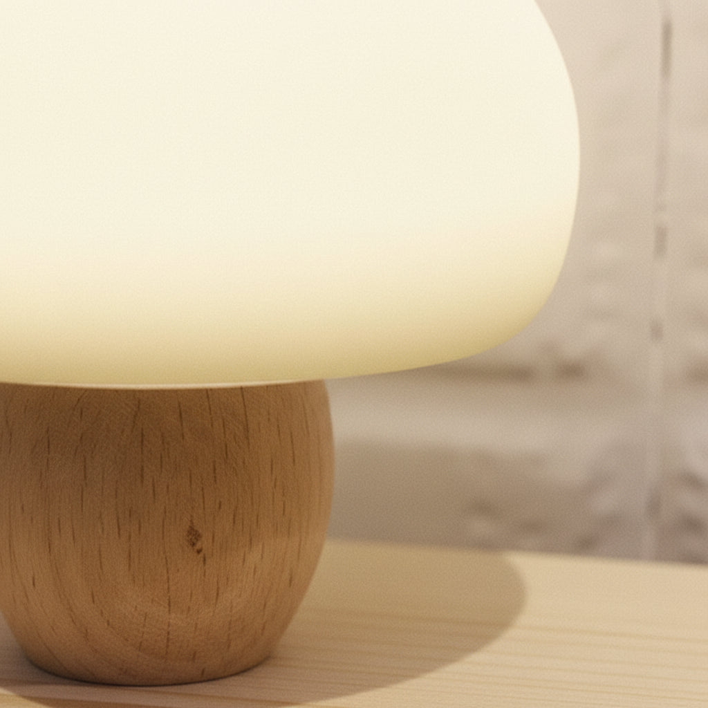 Wooden Mushroom Lamp