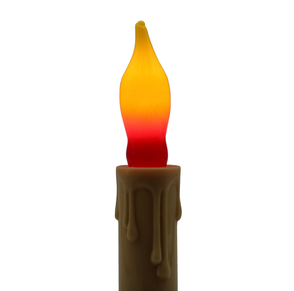 12 Pack Orange & Red Flame Tip Incandescent Bulbs, 7W 120V, E12 Candelabra Base, Perfect for Electric Window Candles, Chandeliers, Sconces, Halloween & Fall Décor