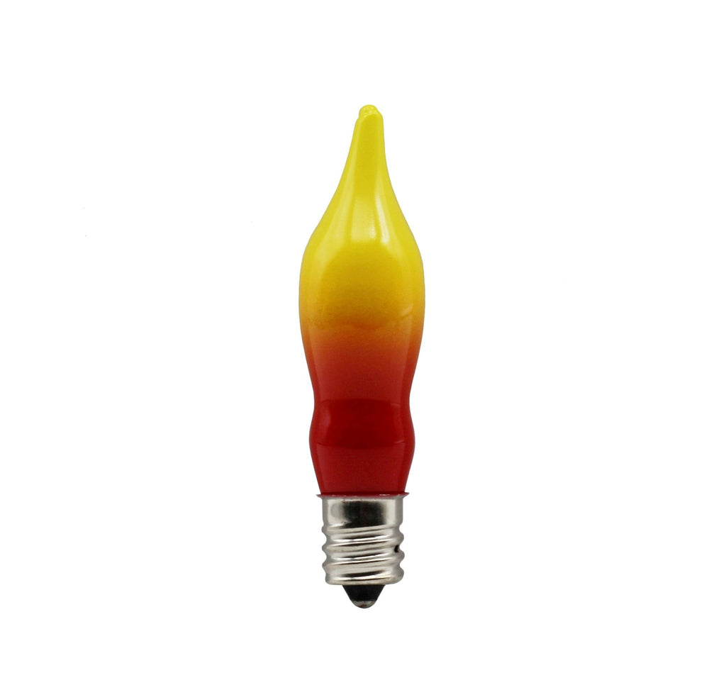 12 Pack Orange & Red Flame Tip Incandescent Bulbs, 7W 120V, E12 Candelabra Base, Perfect for Electric Window Candles, Chandeliers, Sconces, Halloween & Fall Décor