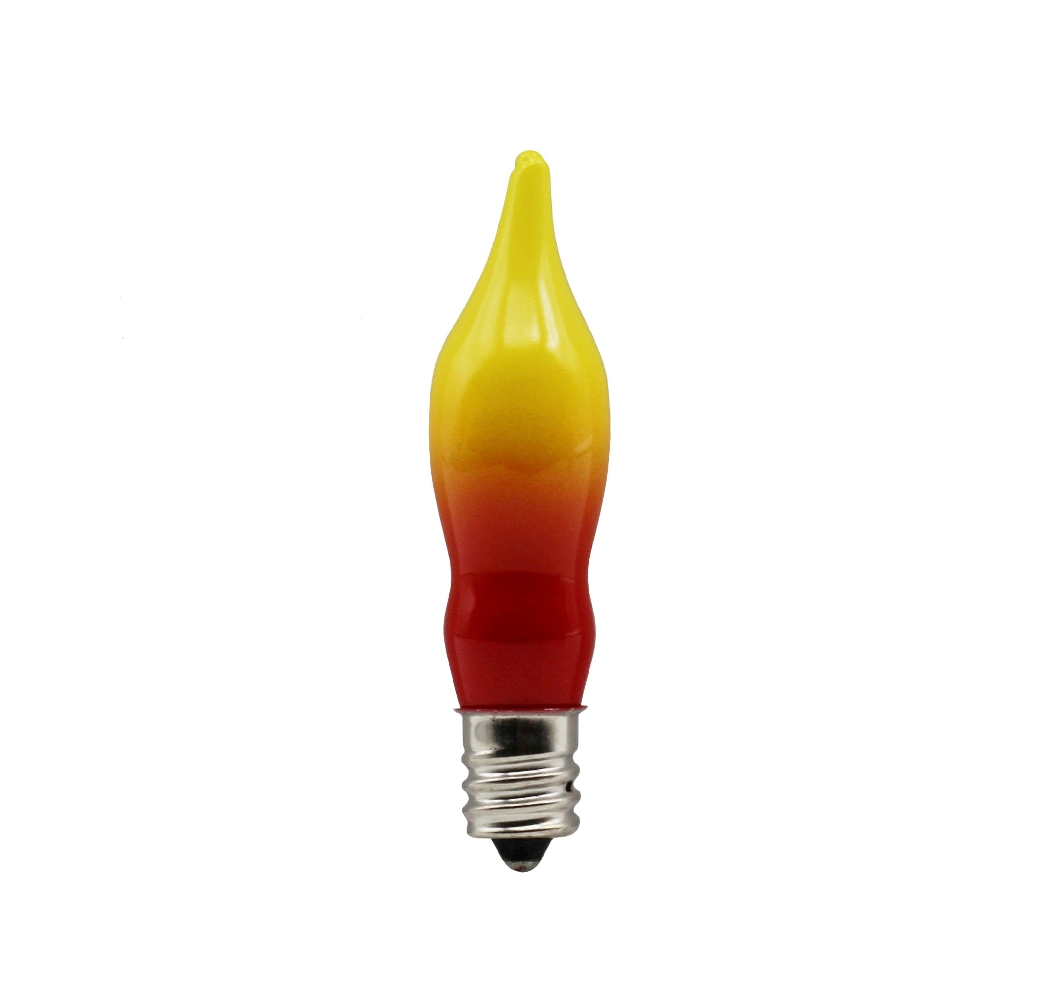 12 Pack Orange & Red Flame Tip Incandescent Bulbs, 7W 120V, E12 Candelabra Base, Perfect for Electric Window Candles, Chandeliers, Sconces, Halloween & Fall Décor
