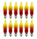 12 Pack Orange & Red Flame Tip Incandescent Bulbs, 7W 120V, E12 Candelabra Base, Perfect for Electric Window Candles, Chandeliers, Sconces, Halloween & Fall Décor