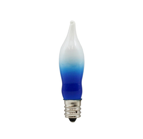 12 Pack Blue & White Flame Tip Incandescent Bulbs, 7W 120V, E12 Candelabra Base, Ideal for Electric Menorah, Window Candles, Chandeliers, Sconces & Holiday Décor