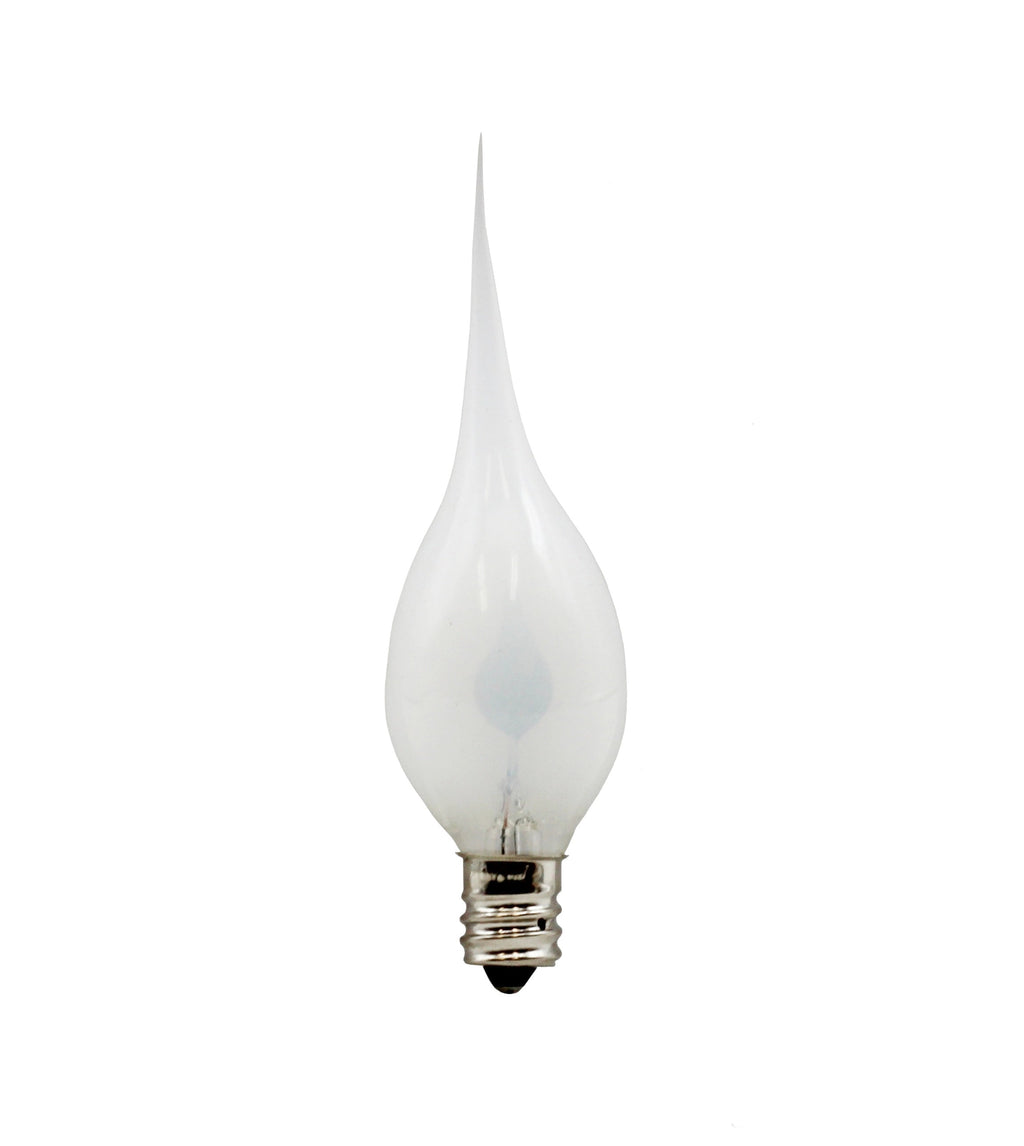 Silicone Dipped Flicker Flame C7 Bulbs, 1W 120V, E12 Candelabra Base - Replacement for Window Candles, Chandeliers & String Lights | 10 Pack